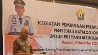 Mewakili Pj Gubernur, Sekda Sultra Buka Secara Resmi Pembinaan Penyedia E-Katalog Lokal Lingkup Pemprov Sultra