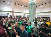 Kapolda Sultra dan Pengemudi Ojol Sholat Gaib di Masjid Al-Amin Polda Sultra