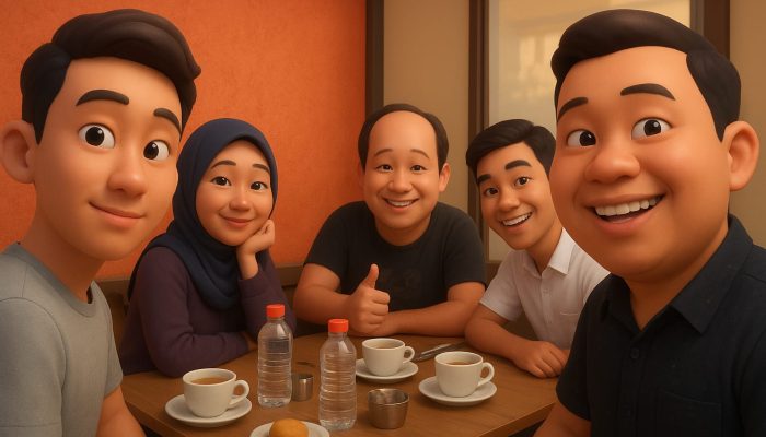 Disorot Proyek Diduga Bermasalah, Direktur Kontraktor Tertangkap Kamera Ngopi Bareng Wartawan di Cafe