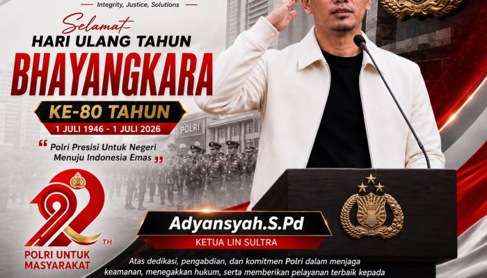 Adyansyah Ketua LIN Sultra Beri Apresiasi Pada Polri Dalam Rangka HUT Bhayangkara Ke-80 Tahun