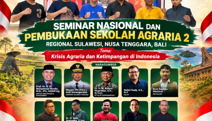 LHKP PP Muhammadiyah Gelar Seminar Nasional dan Buka Sekolah Agraria di Sultra, Bahas Krisis Agraria dan Ketimpangan